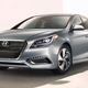 The Hyundai Sonata Hybrid sedan in silver